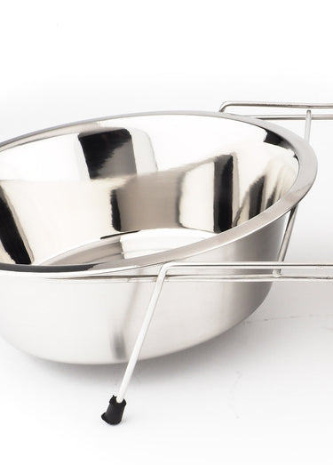 Gamelle double inox avec support Argente