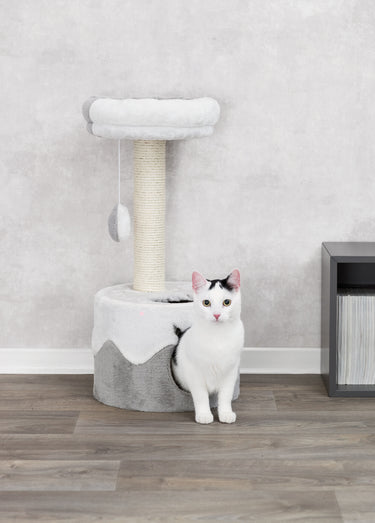 Arbre à chat NURIA, hauteur 71cm Blanc/Gris