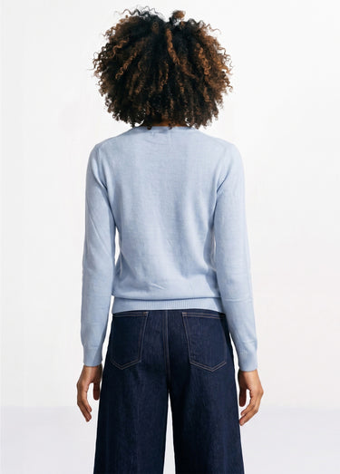 Pull doux col rond manches longues Ciel