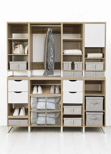 Housse de rangement courte pour vêtement Gris