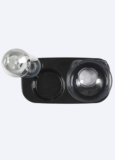 Gamelle distributrice eau et croquettes Noir / Transparent