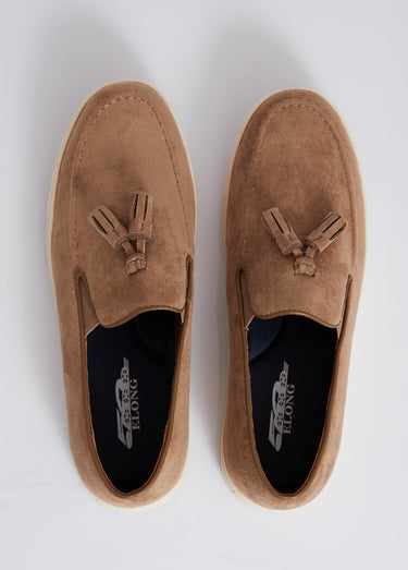 Mocassins compensés tendance en suédine Beige