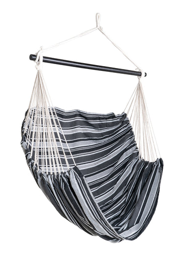 Hamac tissu à suspendre forme balançoire Gris/Noir
