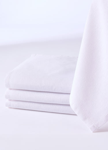 Serviettes de table en pur coton Blanc Lot4
