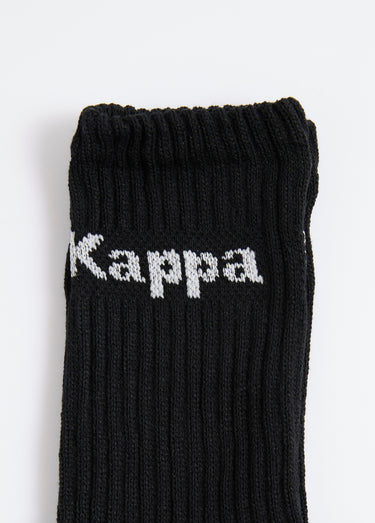 Chaussettes cotelées sport, avec logo Noir