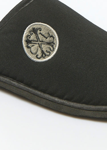 Chaussons forme mules chic avec logo Noir