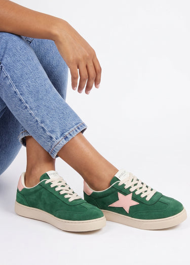 Baskets à lacets avec détail étoile Vert