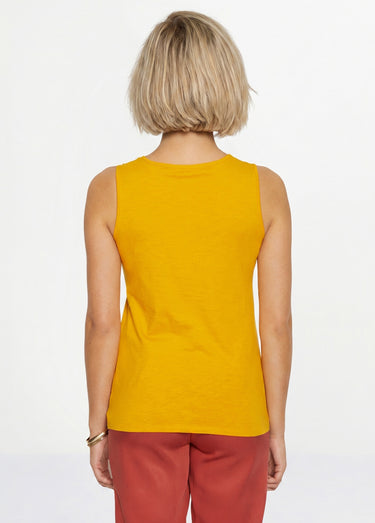 Débardeur court maille flammée coton Safran
