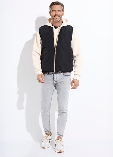 Veste sans manches casual réversible Beige/Noir