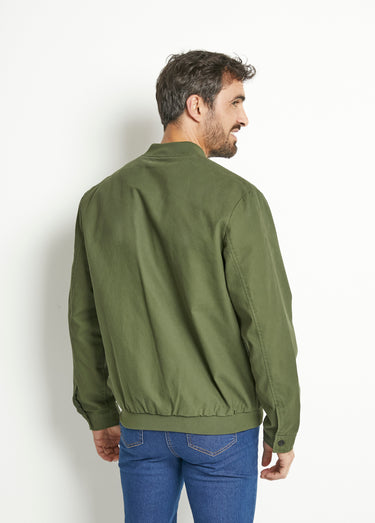 Blouson zippé type teddy Kaki