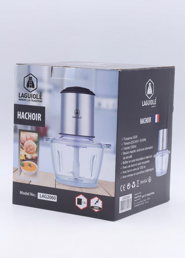 Mini hachoir électrique en verre Inox / Noir