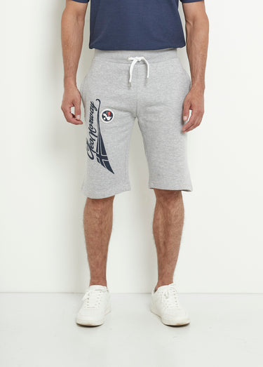 Short long en molleton avec lien à nouer Gris