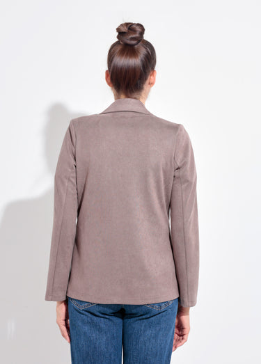 Veste col tailleur 1 bouton twill souple Taupe
