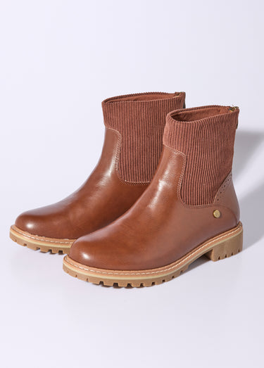 Boots camarguaises empiècement velours Camel
