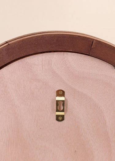 Miroir rond avec bord en rotin foncé Naturel