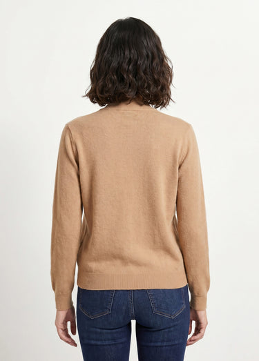 Pull chaud col montant avec laine et angora Camel