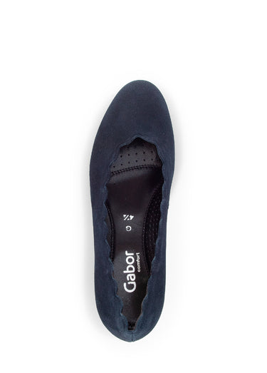 Escarpins cuir nubuck avec bord écailles Marine