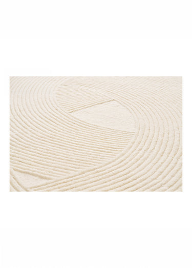 Tapis graphique pure laine tufté main 1C Ivoire
