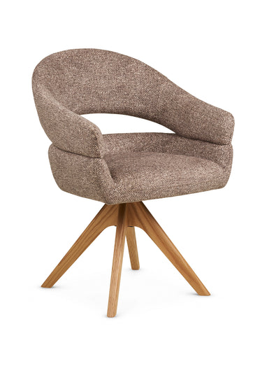Chaise pivotante en tissu DOVER, 1M Marron
