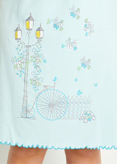 Chemise de nuit coton dentelle Aqua
