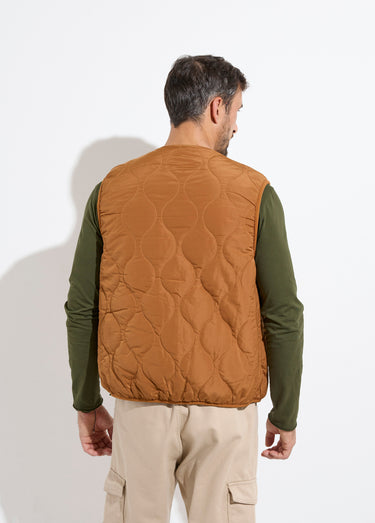 Veste sans manches casual réversible Kaki/Camel