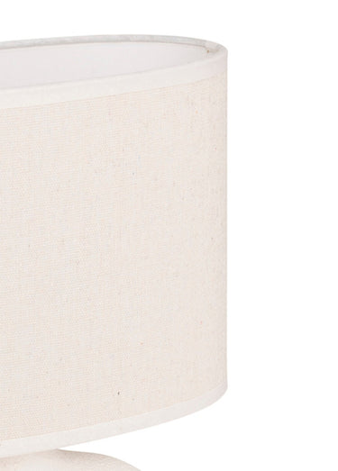 Lampe pied céramique et abat jour lin Blanc