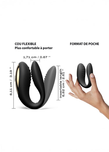 Sextoy vibrant texturé, Perfect lover Noir/Or
