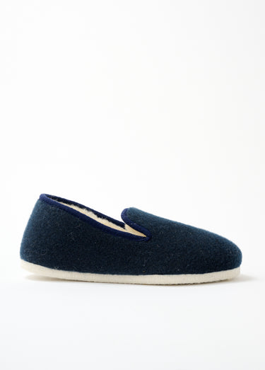 Chaussons mixtes largeur confort semelle feutre Uni Marine