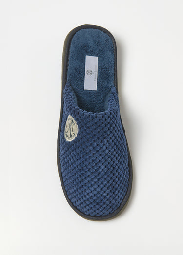 Chaussons mules éponge texturées Bleu
