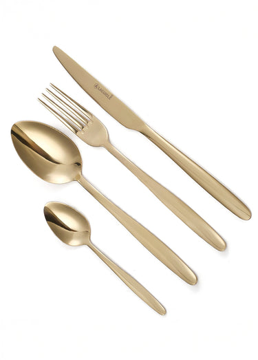 Ménagère 24 pièces inox champagne, Cléa Jaune