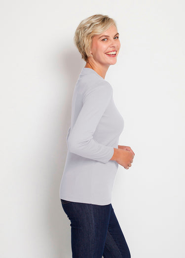 Sous-pull long souple maille douce Uni argent