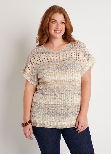 Pull ajouré col rond Naturel