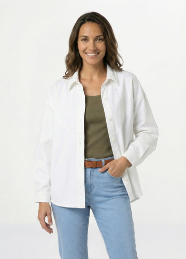 Veste surchemise en coton broderie anglaise Blanc