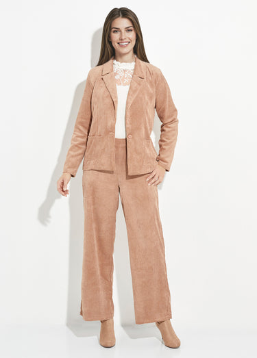 Veste velours grosses cotes, col tailleur Camel
