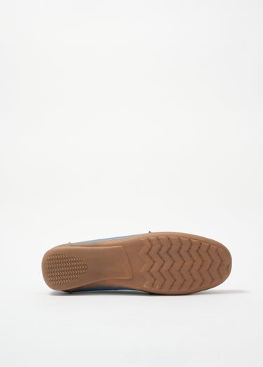 Mocassins confortables plats en cuir Bleu
