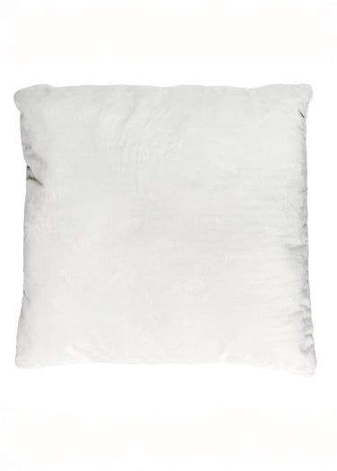 Coussin carré fourrure motif chevrons Blanc