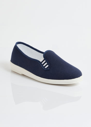 Mocassins toile largeur confort Marine