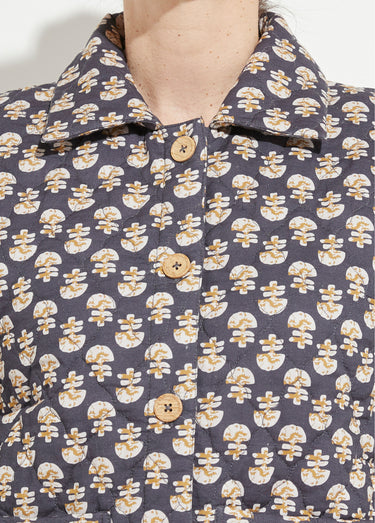 Veste boutonnée matelassée imprimée Gris