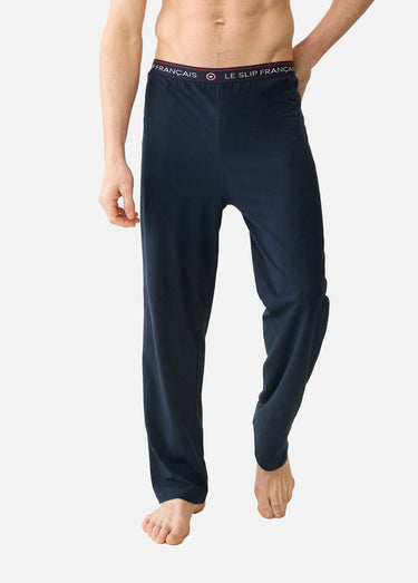 Bas de pyjama long en coton Marine