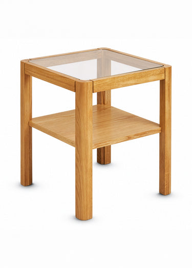 Table d'appoint chêne plaqué LOURMARIN Beige