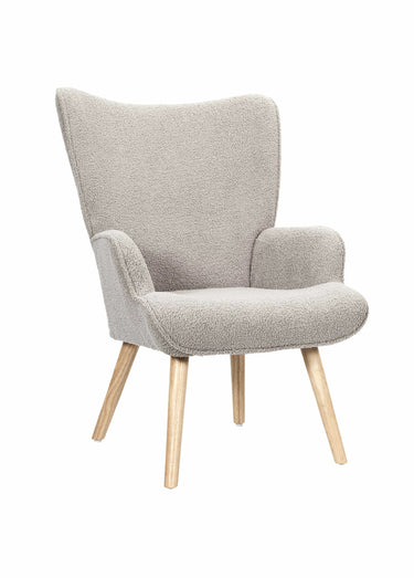 Fauteuil large maille bouclette clair Taupe