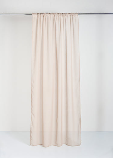 Rideau 1 panneau ruflettes, façon lin Beige