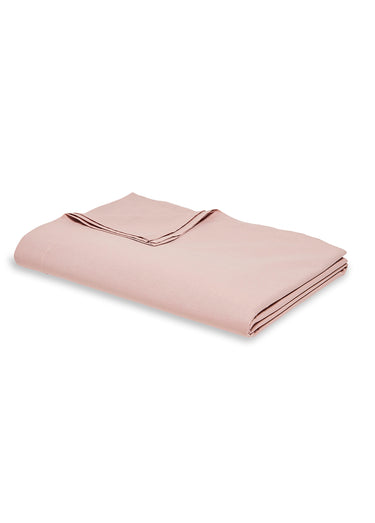 Drap plat coton uni Rose des sables