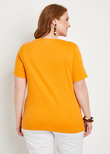 T-shirt long manches courtes Ocre