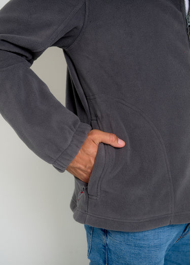 Veste en polaire zippée avec capuche Gris