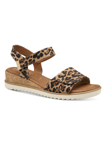 Sandales léopard compensées liège Leopard