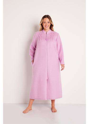 Peignoir zippé maille Courtelle® Lilas