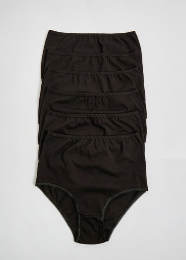 Culotte taille haute coton - lot de 6 Noir Lot6