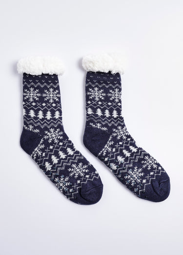Paire de chaussettes chaudes en sherpa Marine