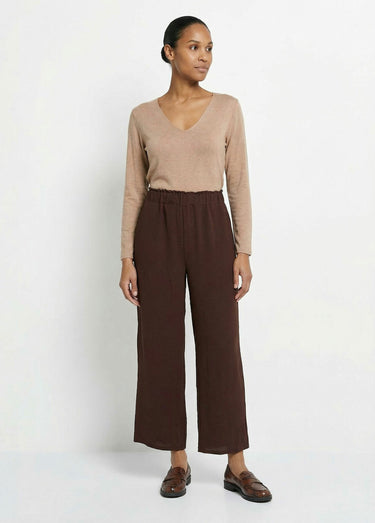 Pantalon large fluide en crêpe Chocolat